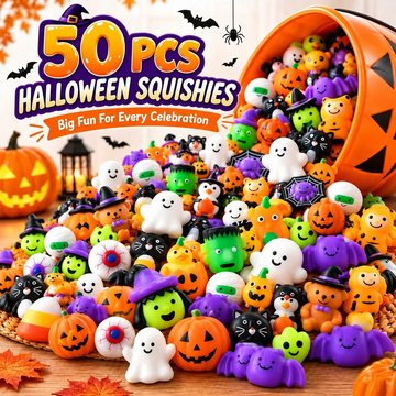 50PCS Halloween Mochi Squishy Toys For Party Favors & Spooky Fun