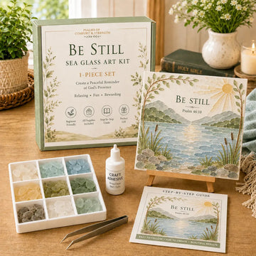 Psalms of Comfort & Strength Sea Glass Art Kit - Create A Gentle Reminder Of Faith And Peace