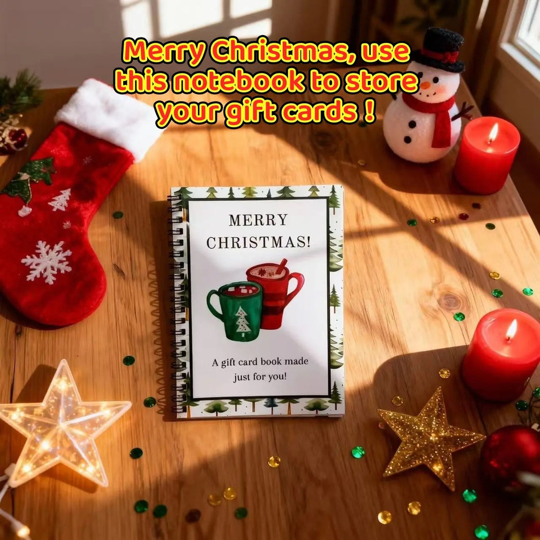 DIY Spiral Bound Merry Christmas Gift Card Album